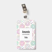 Donut Patroon Mooie Kleuren Badge (Achterkant met clip)