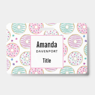 Donut Patroon Mooie Kleuren Badge
