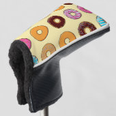 Donut Patroon op Geel Golfheadcover (3/4 voorkant)