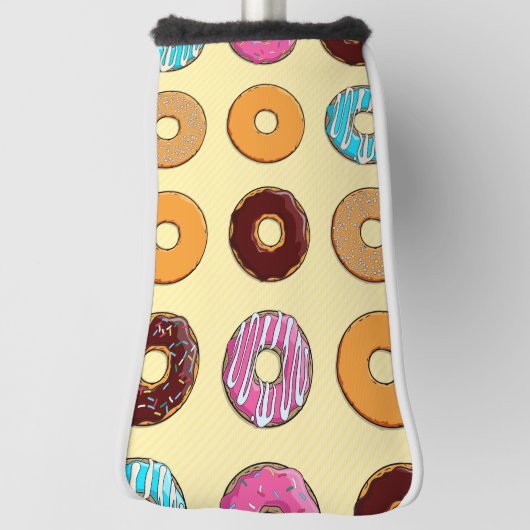 Donut Patroon op Geel Golfheadcover (Draai 90)