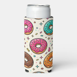 Donut Patroon Schuim Koudehouder voor Blikjes/Fles Seltzer Blikjeskoeler