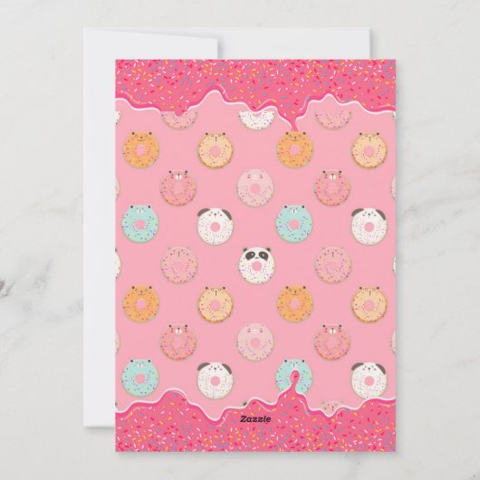Donut Pattern 6e verjaardagsfeest uitnodiging (Achterkant)