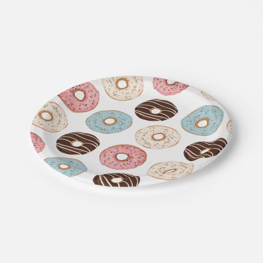 Donut Pattern Birthday Paper Borden Papieren Bordje (Gekanteld)