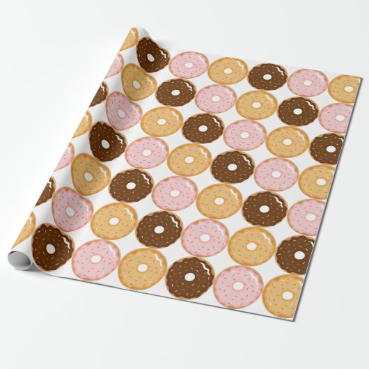 Donut Pattern Cadeaupapier (Uitgerold)