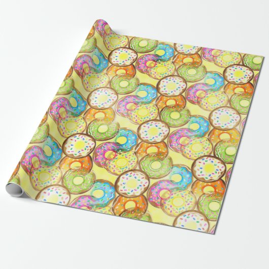 Donut Pattern Cadeaupapier (Uitgerold)