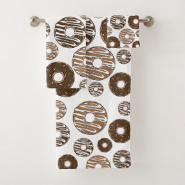 Donut Pattern, Chocolate Donuts, Karamel Donuts Bad Handdoek