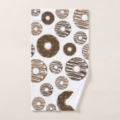Donut Pattern, Chocolate Donuts, Karamel Donuts Bad Handdoek (Handdoek)