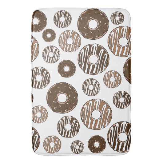 Donut Pattern, Chocolate Donuts, Karamel Donuts Badmat (Voorkant Verticaal)