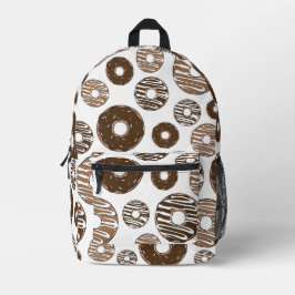 Donut Pattern, Chocolate Donuts, Karamel Donuts Bedrukte Rugzak