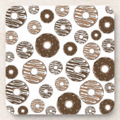 Donut Pattern, Chocolate Donuts, Karamel Donuts Bier Onderzetter (Voorkant)