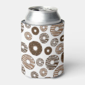 Donut Pattern, Chocolate Donuts, Karamel Donuts Blikjeskoeler (Blikje Voorkant)