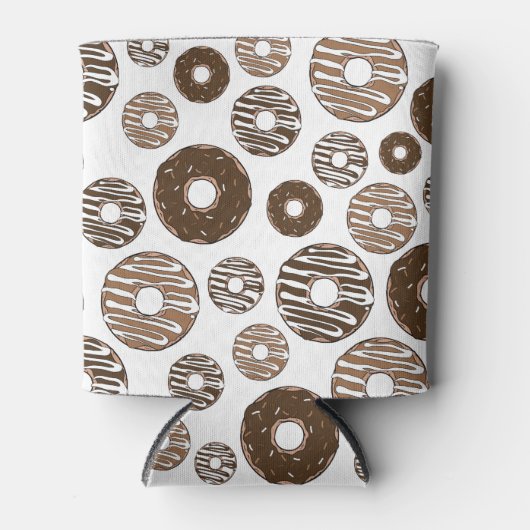 Donut Pattern, Chocolate Donuts, Karamel Donuts Blikjeskoeler (Voorkant)