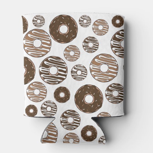 Donut Pattern, Chocolate Donuts, Karamel Donuts Blikjeskoeler (Achterkant)