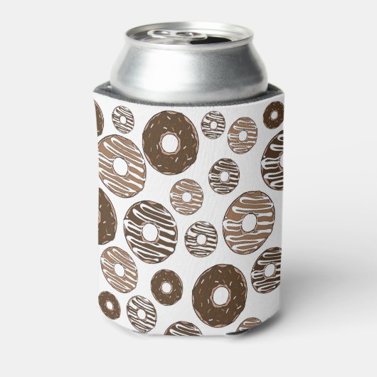 Donut Pattern, Chocolate Donuts, Karamel Donuts Blikjeskoeler (Blikje Achterkant)