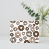 Donut Pattern, Chocolate Donuts, Karamel Donuts Briefkaart (Staand voorkant)
