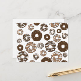 Donut Pattern, Chocolate Donuts, Karamel Donuts Briefkaart