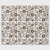 Donut Pattern, Chocolate Donuts, Karamel Donuts Cadeaupapier (Vlak)