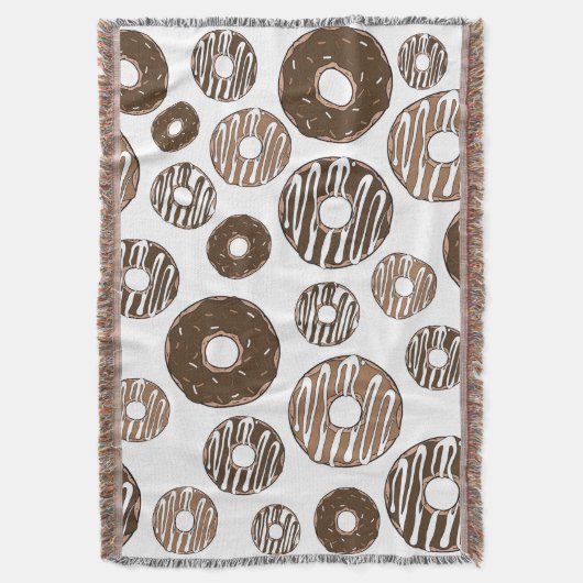 Donut Pattern, Chocolate Donuts, Karamel Donuts Deken (Voorkant Verticaal)