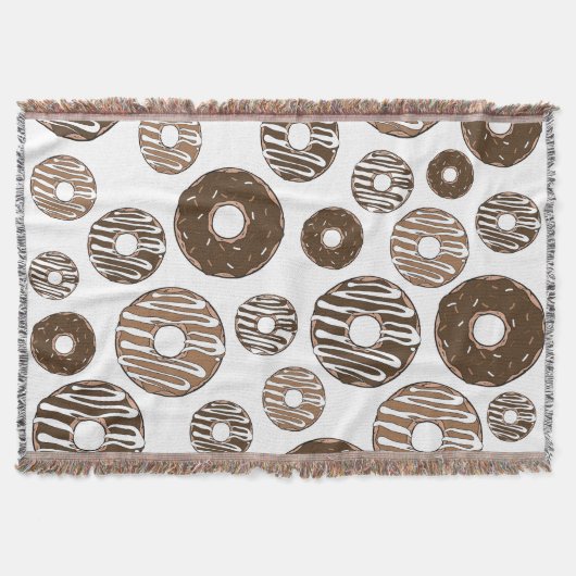Donut Pattern, Chocolate Donuts, Karamel Donuts Deken (Voorkant)