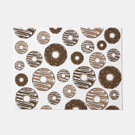 Donut Pattern, Chocolate Donuts, Karamel Donuts Deurmat (Voorkant)