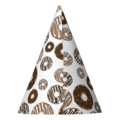 Donut Pattern, Chocolate Donuts, Karamel Donuts Feesthoedjes (Achterkant)