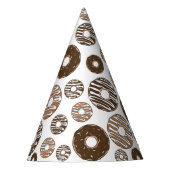 Donut Pattern, Chocolate Donuts, Karamel Donuts Feesthoedjes (Voorkant)