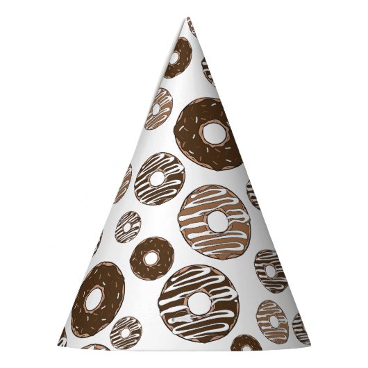 Donut Pattern, Chocolate Donuts, Karamel Donuts Feesthoedjes (Links)