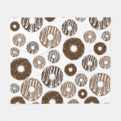 Donut Pattern, Chocolate Donuts, Karamel Donuts Fleece Deken (Voorkant (Horizontaal))