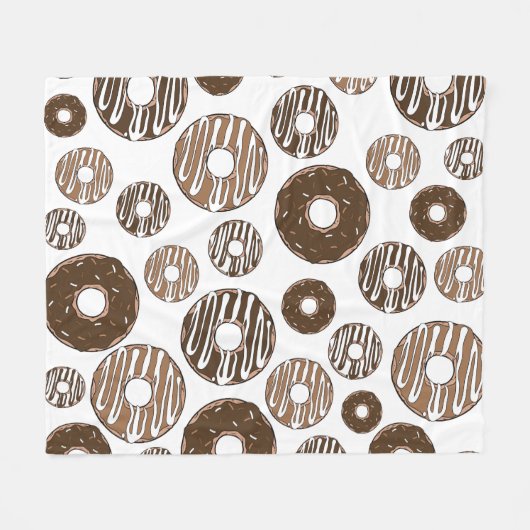 Donut Pattern, Chocolate Donuts, Karamel Donuts Fleece Deken (Voorkant (Horizontaal))