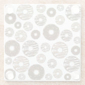 Donut Pattern, Chocolate Donuts, Karamel Donuts Glazen Onderzetter (Achterkant)