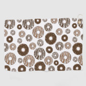 Donut Pattern, Chocolate Donuts, Karamel Donuts Golfhanddoek (Horizontaal)