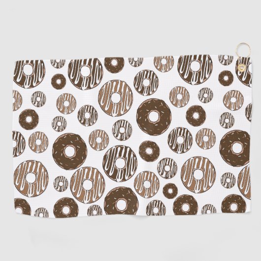Donut Pattern, Chocolate Donuts, Karamel Donuts Golfhanddoek (Horizontaal)