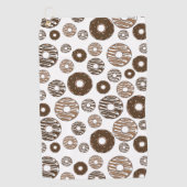 Donut Pattern, Chocolate Donuts, Karamel Donuts Golfhanddoek (Voorkant)