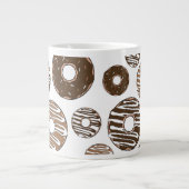 Donut Pattern, Chocolate Donuts, Karamel Donuts Grote Koffiekop (Voorkant)
