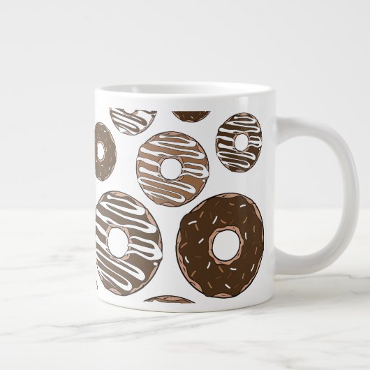 Donut Pattern, Chocolate Donuts, Karamel Donuts Grote Koffiekop (Rechts)