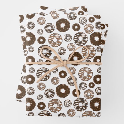 Donut Pattern, Chocolate Donuts, Karamel Donuts Inpakpapier Vel (In situ)