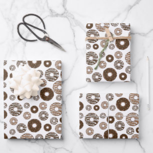 Donut Pattern, Chocolate Donuts, Karamel Donuts Inpakpapier Vel