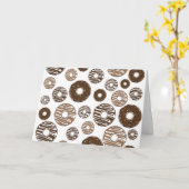 Donut Pattern, Chocolate Donuts, Karamel Donuts Kaart (Gele Bloem)