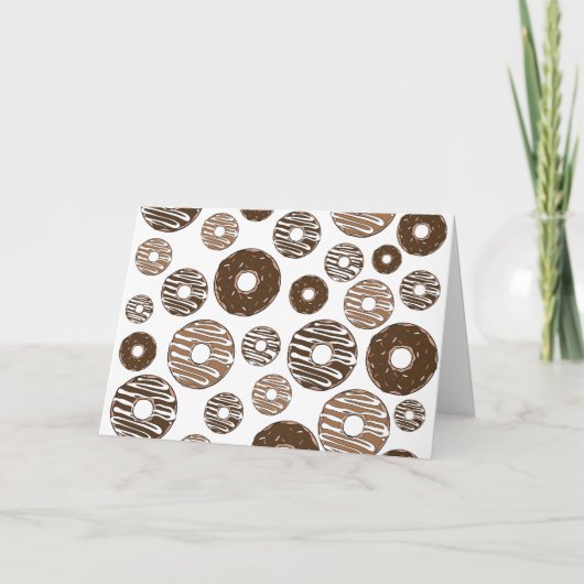 Donut Pattern, Chocolate Donuts, Karamel Donuts Kaart (Voorkant)