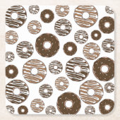 Donut Pattern, Chocolate Donuts, Karamel Donuts Kartonnen Onderzetters (Voorkant)