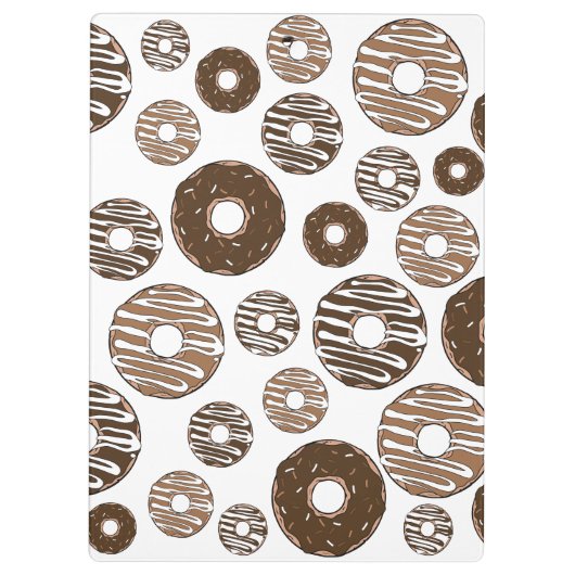 Donut Pattern, Chocolate Donuts, Karamel Donuts Klembord (Achterkant)