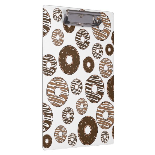 Donut Pattern, Chocolate Donuts, Karamel Donuts Klembord (Rechts)