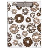 Donut Pattern, Chocolate Donuts, Karamel Donuts Klembord (Voorkant)