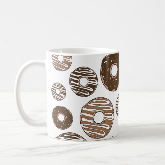 Donut Pattern, Chocolate Donuts, Karamel Donuts Koffiemok (Links)