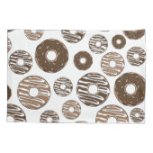 Donut Pattern, Chocolate Donuts, Karamel Donuts Kussensloop (Achterkant)