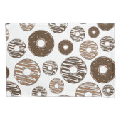 Donut Pattern, Chocolate Donuts, Karamel Donuts Kussensloop (Voorkant)