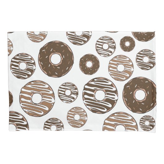 Donut Pattern, Chocolate Donuts, Karamel Donuts Kussensloop (Voorkant)