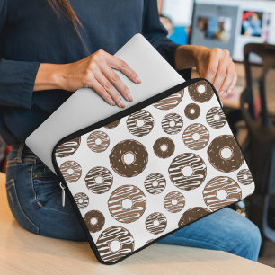 Donut Pattern, Chocolate Donuts, Karamel Donuts Laptop Sleeve