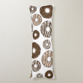 Donut Pattern, Chocolate Donuts, Karamel Donuts Lichaamskussen (Achterkant (Verticaal))