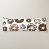 Donut Pattern, Chocolate Donuts, Karamel Donuts Lichaamskussen (Voorkant)